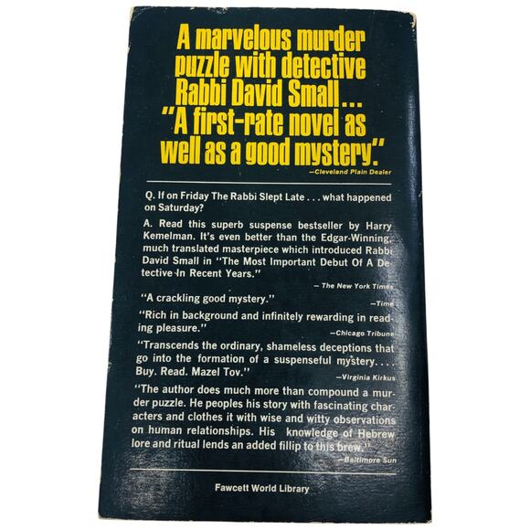 Harry Kemelman Wednesday The Rabbi Got Wet & Saturday The Rabbi Went Hungry Book - Picture 6 of 16